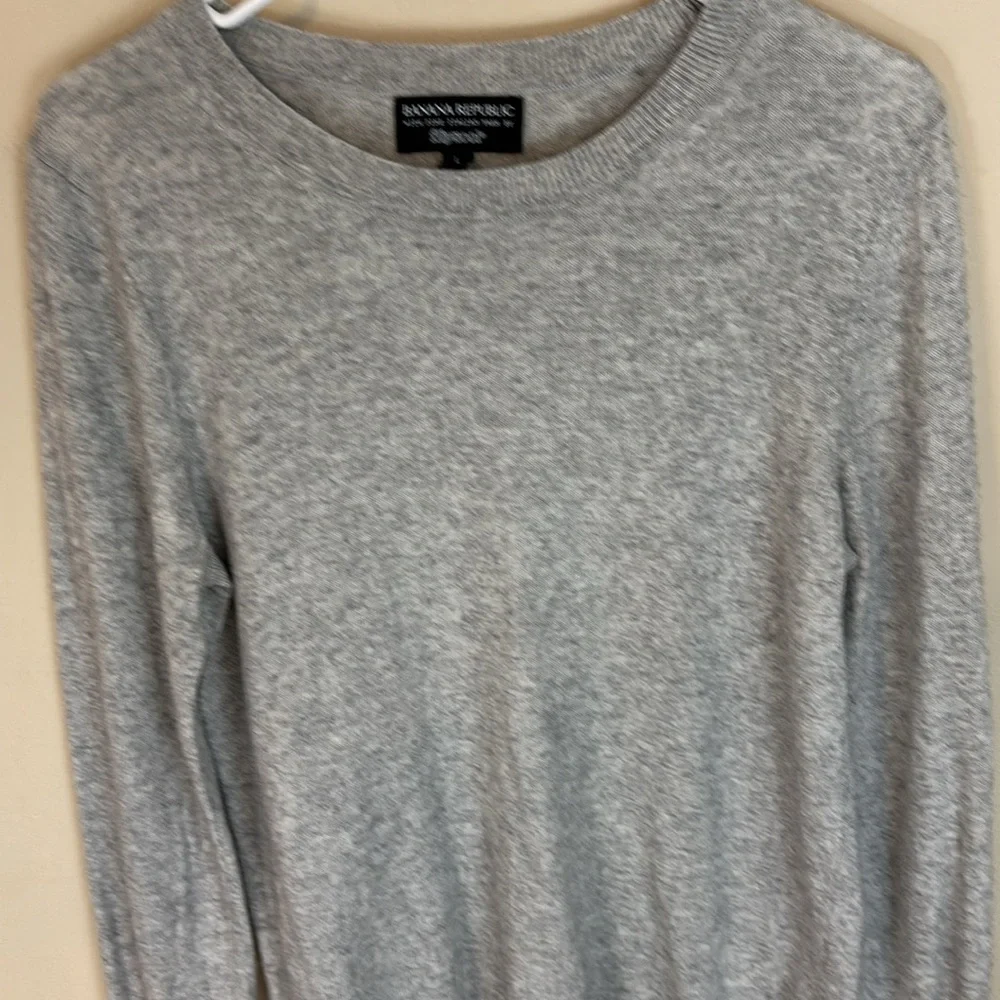 Banana Republic Fine Italian Yarn Filpucci Gray Wool Cashmere Blend Sweater L